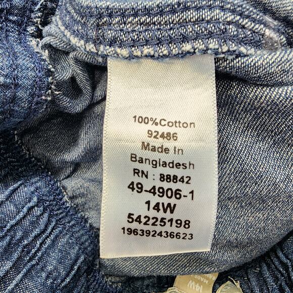 Woman Within Shorts Womens 14W Blue Pull On Convertible Length Cargo Bermuda - Picture 5 of 11